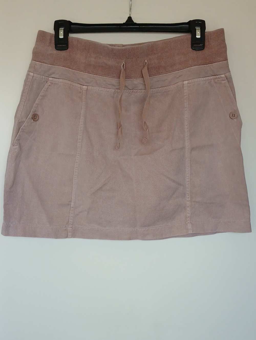REISS Mara Cotton Blend Drawstring Skirt In Blush Size 8